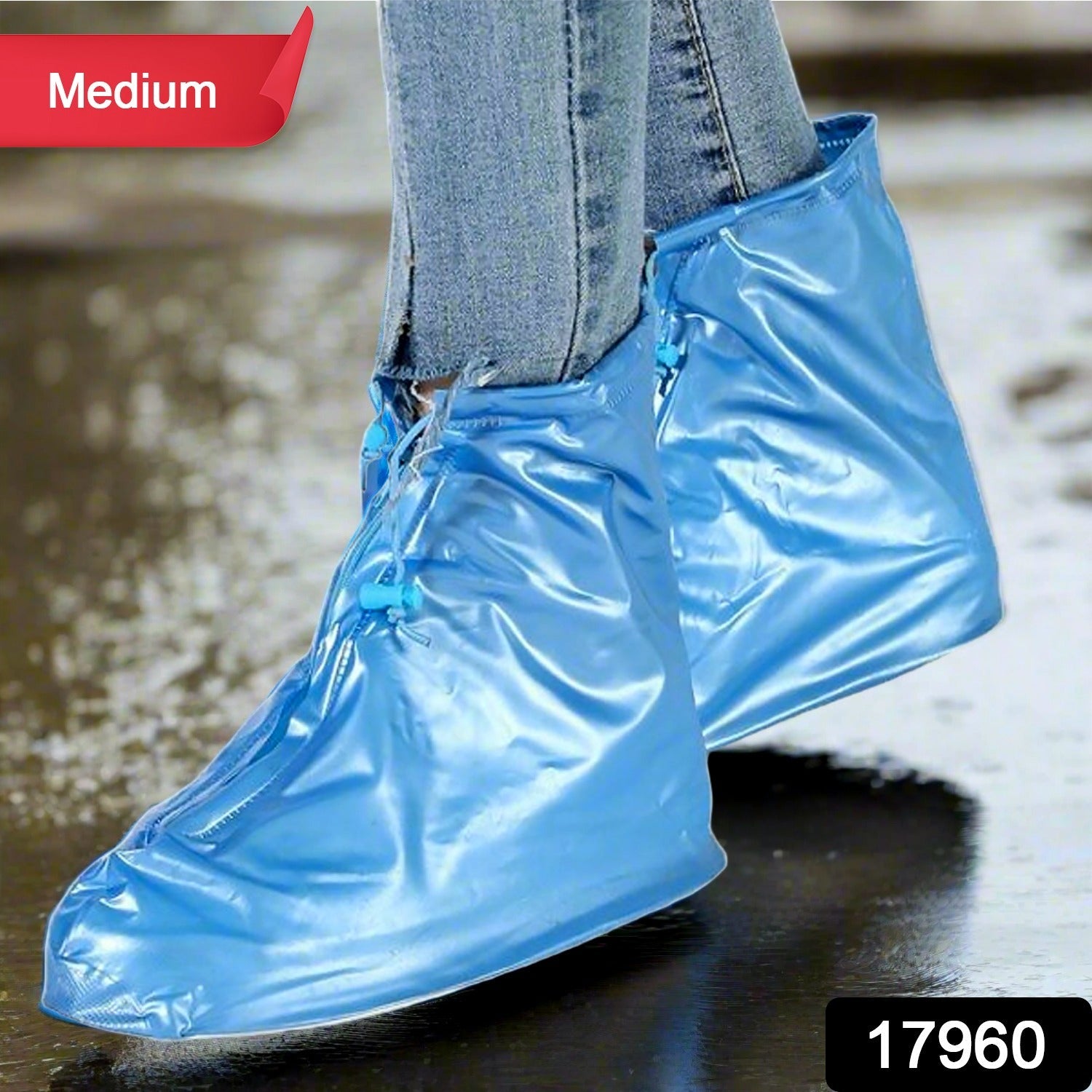 17960 Plastic Shoes Cover Reusable Anti-Slip Boots Zippered Overshoes Covers Transparent Waterproof Snow Rain Boots for Kids / Adult Shoes, for Rainy Season (1 Pair / Blue) 17960 Plastic Shoes Cover Reusable Anti-Slip Boots Zippered Overshoes Covers Transparent Waterproof Snow Rain Boots for Kids / Adult Shoes, for Rainy Season (1 Pair / Blue)